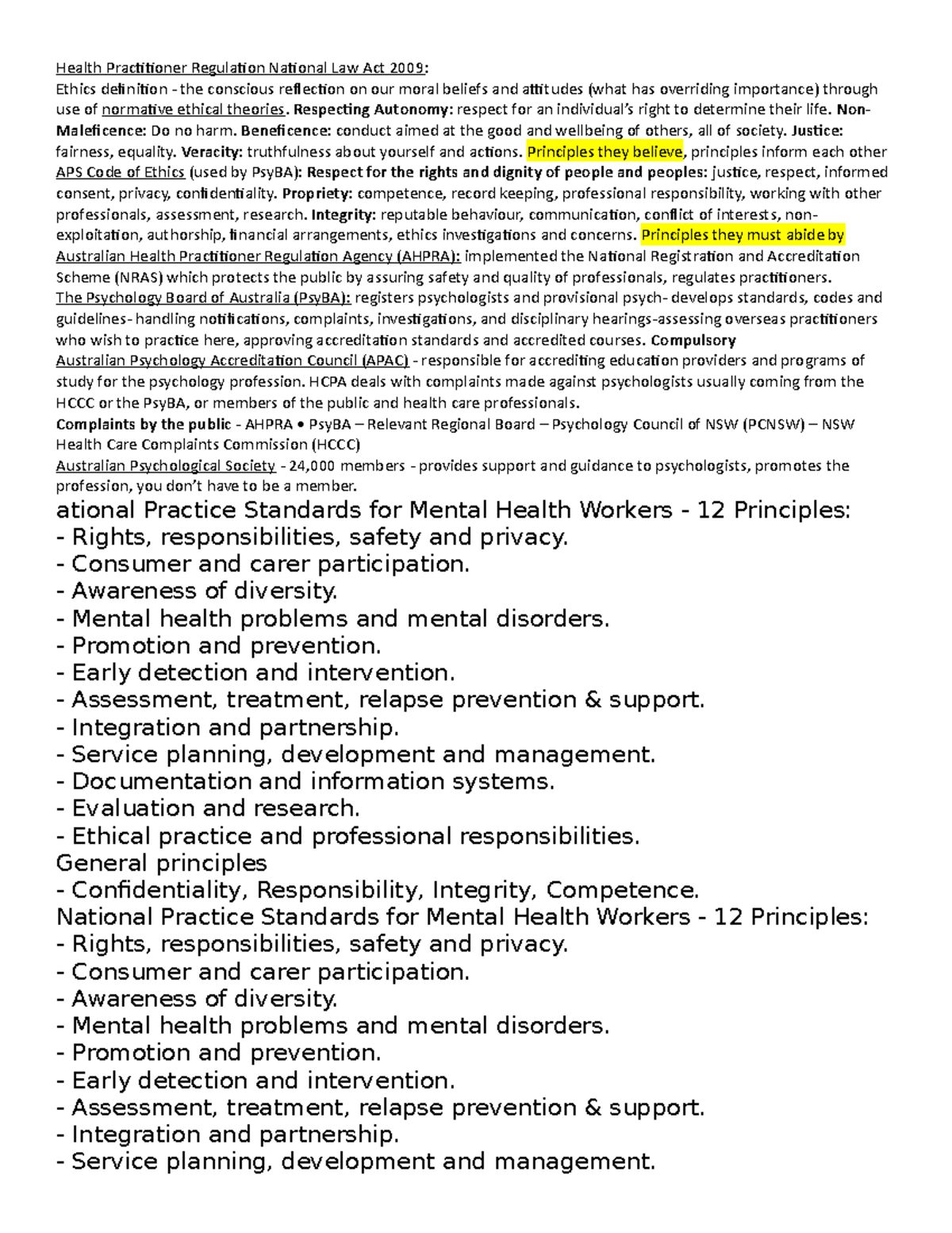 Pre-professional psych memory aid - PSYC2200 - UoN - Studocu