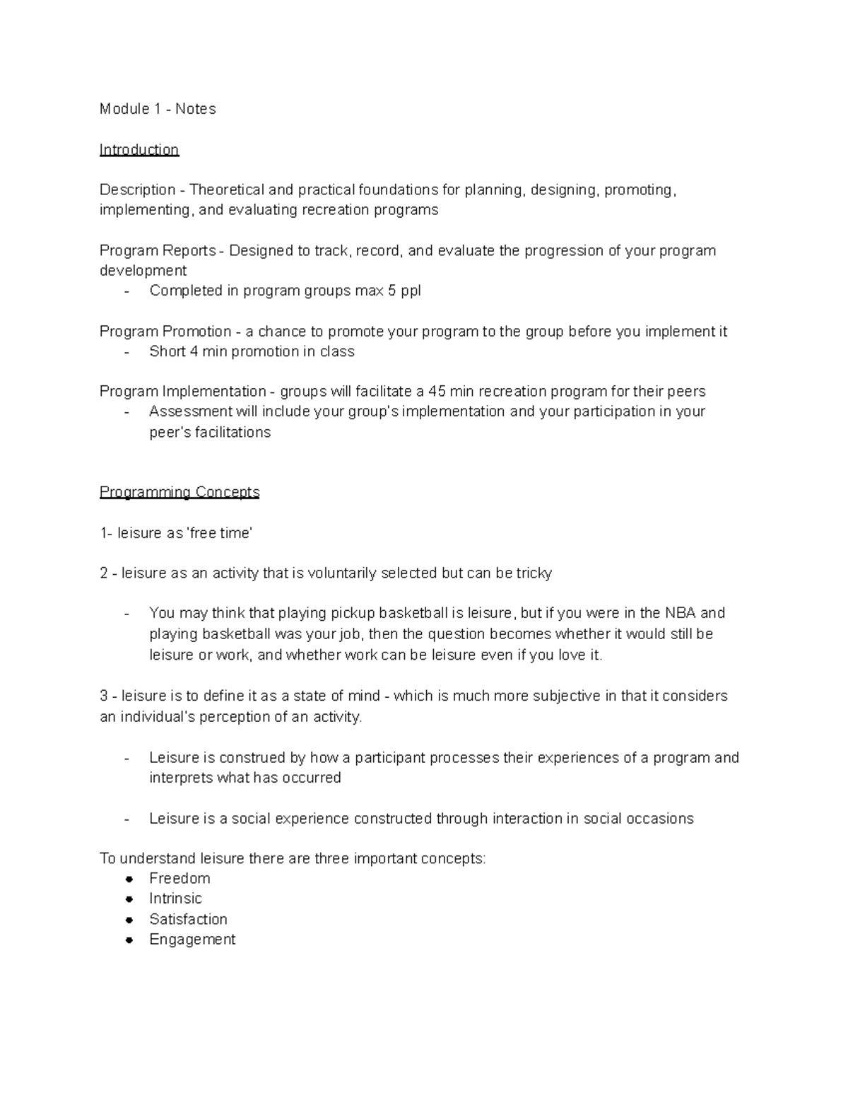 Module 1 Notes Week 1 - Module 1 - Notes Introduction Description ...