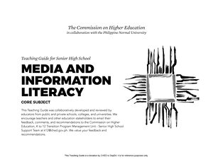 Lecture Notes ON Media Literacy - LECTURE NOTES ON MEDIA LITERACY In ...