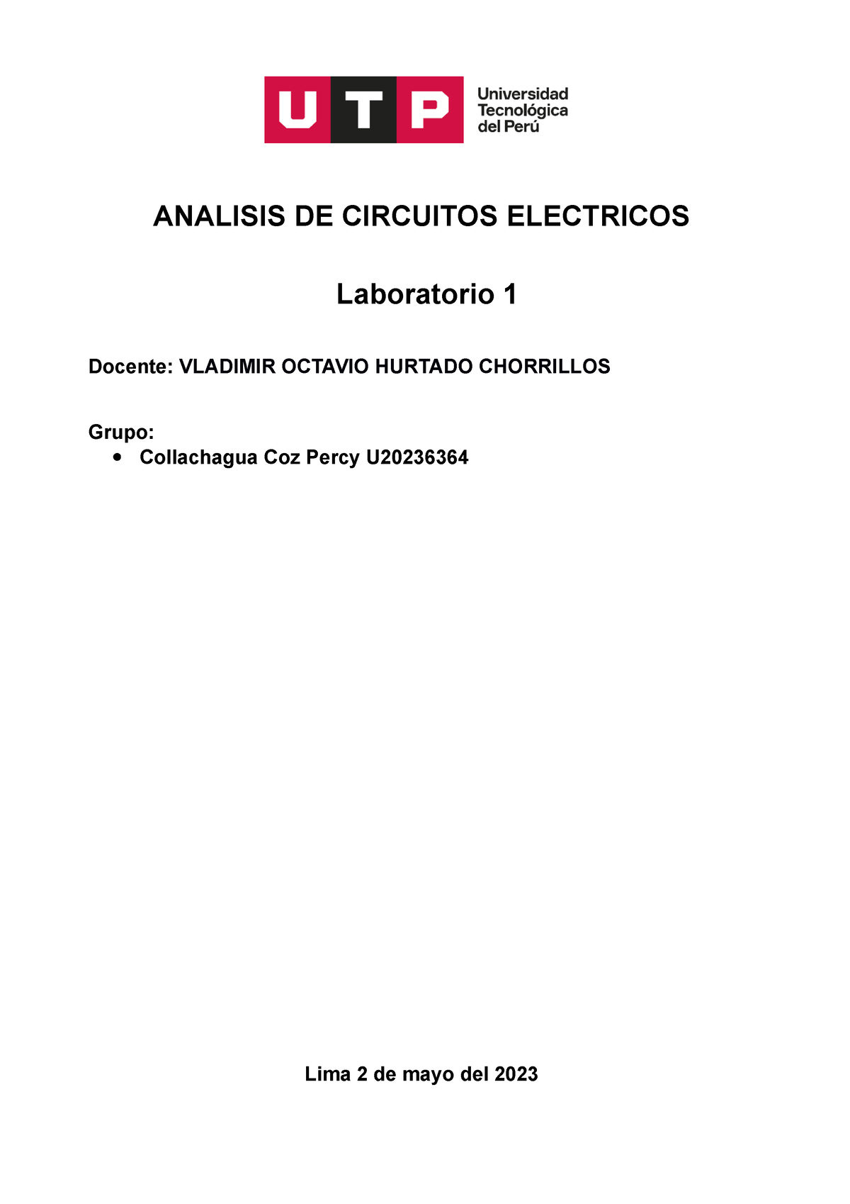 Lab 1 Circuitos - Laboratorio 1 - ANALISIS DE CIRCUITOS ELECTRICOS ...