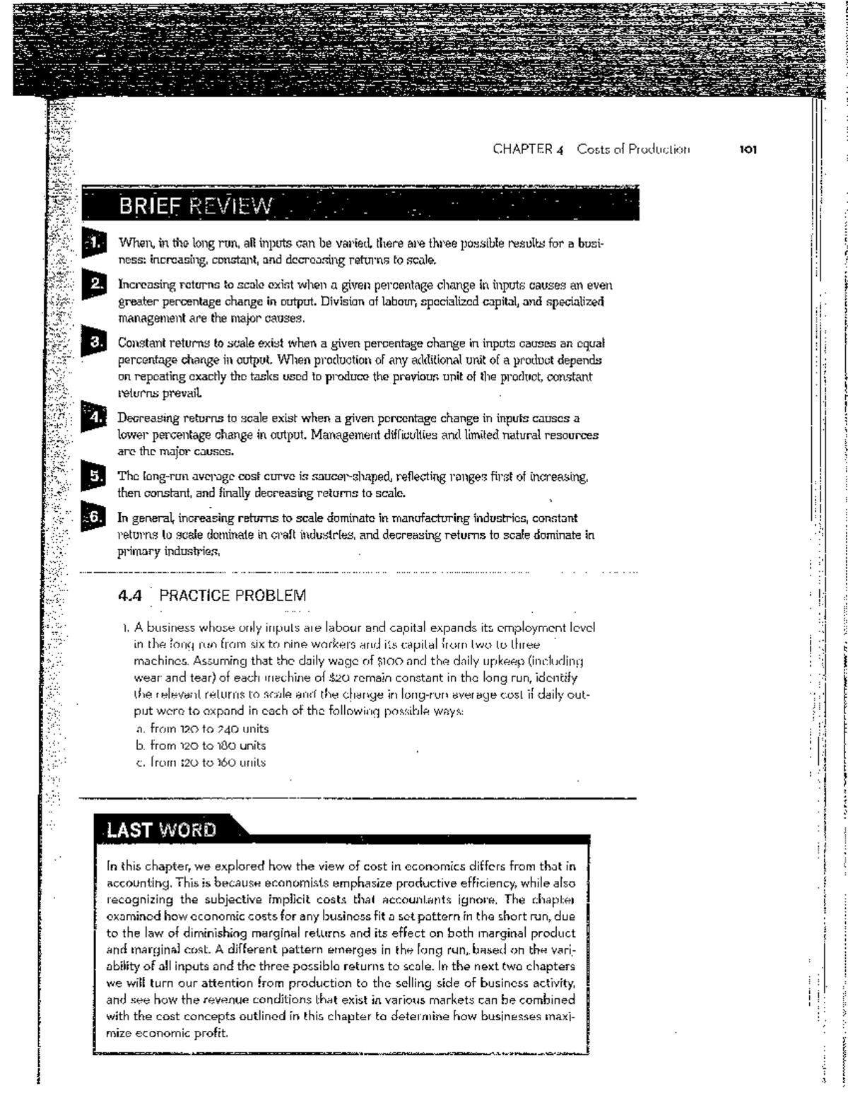 Chapter 4 - I want to crack the exam. - CHAPTER 4 Costs of Production ...