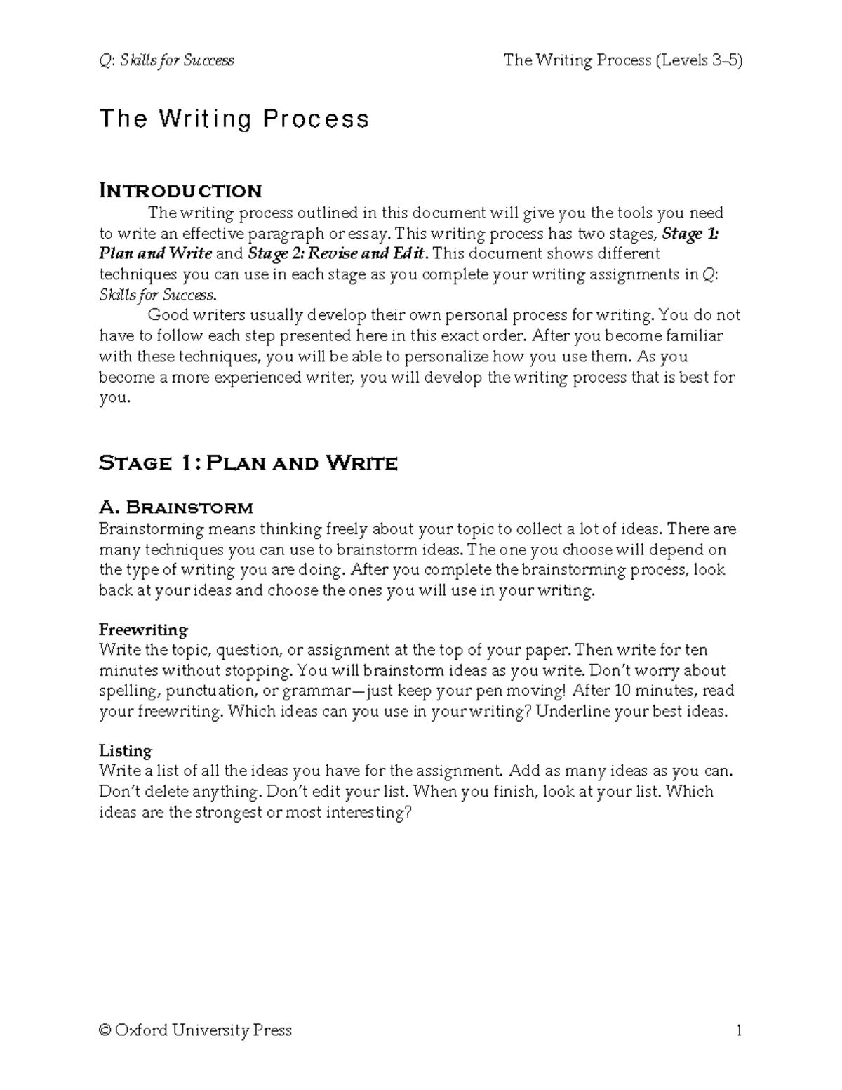 Qwritingprocess Levels 3-5 - The Writing Process Introduction The ...