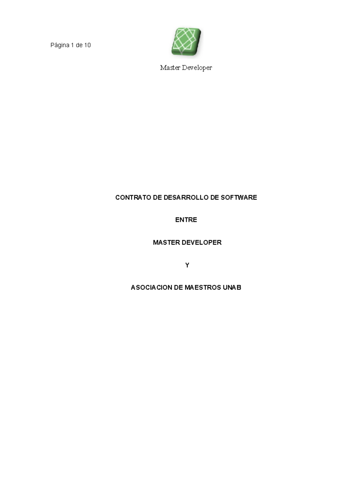 Modelo Contrato Master Developer - Master Developer CONTRATO DE ...