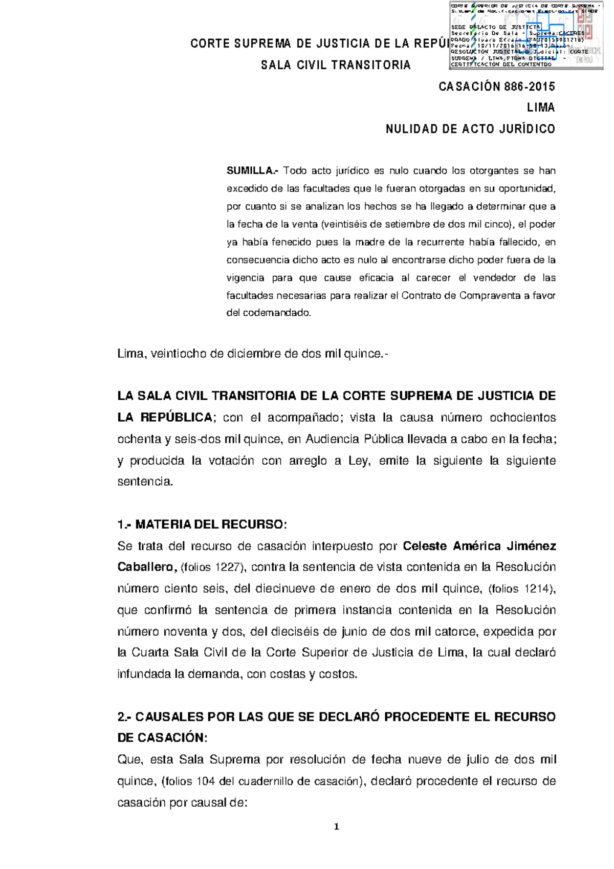 Jurisprudencia-nulidad De Acto Jurídico - CORTE SUPREMA DE JUSTICIA DE ...