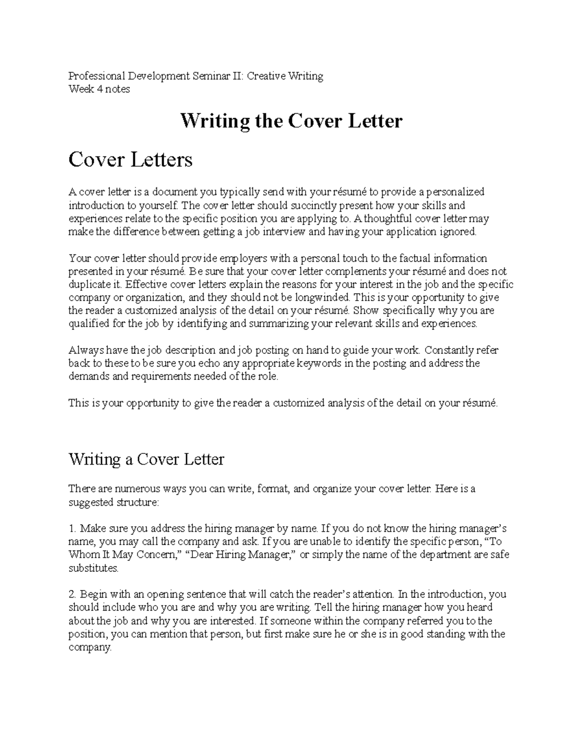 Professional Development Seminar Writing The Cover Letter   Thumb 1200 1553 