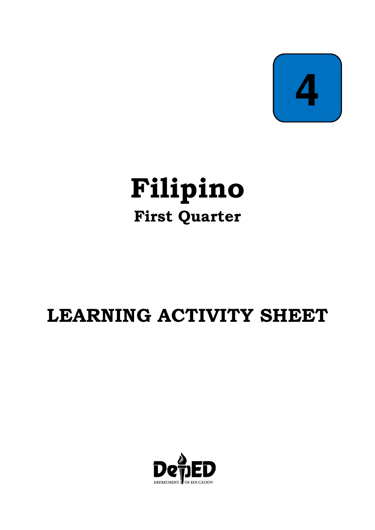 Grade 4 Filipino Las Las 4 Filipino First Quarter Learning Activity Sheet Note Practice 7180