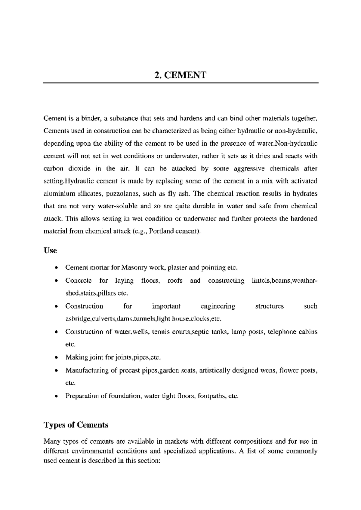 Cement - building materials and construction technology V - Studocu