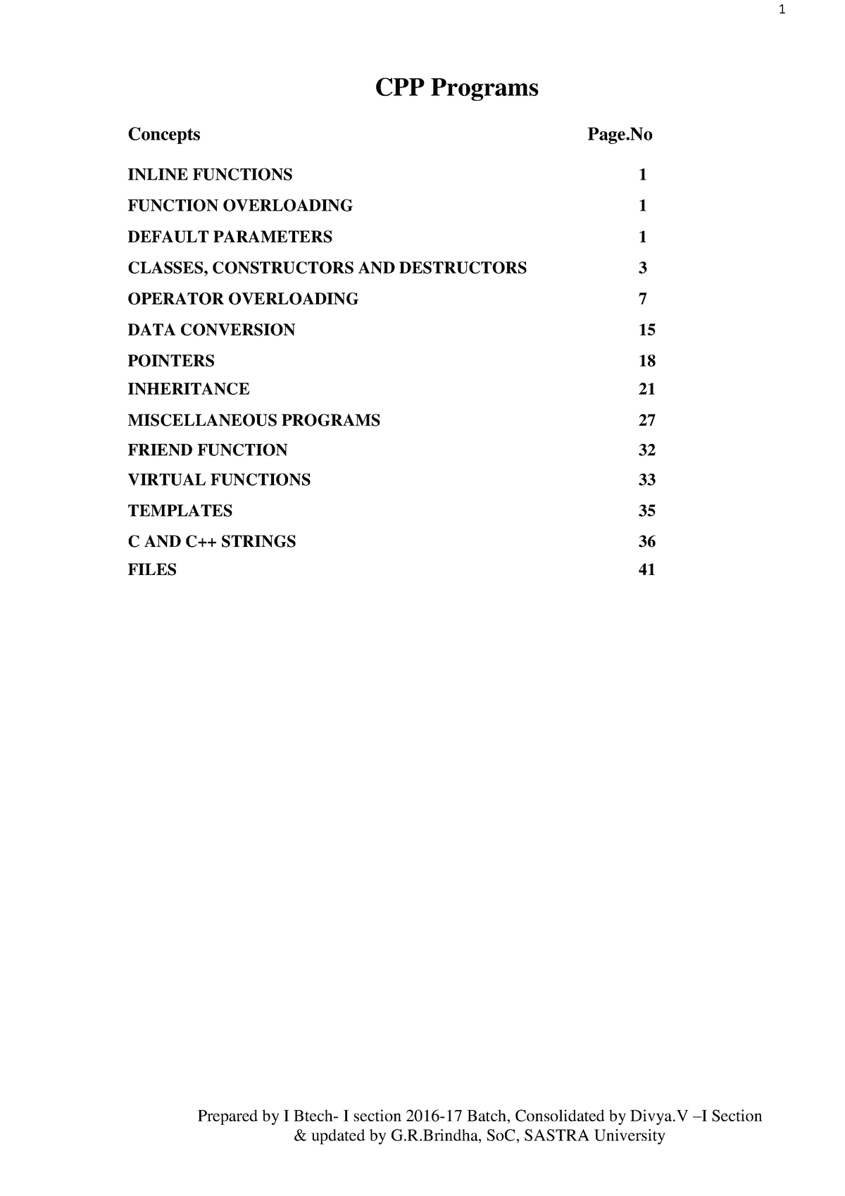 CPP All Programs - Prepared By I Btech- I Section 2016-17 Batch ...
