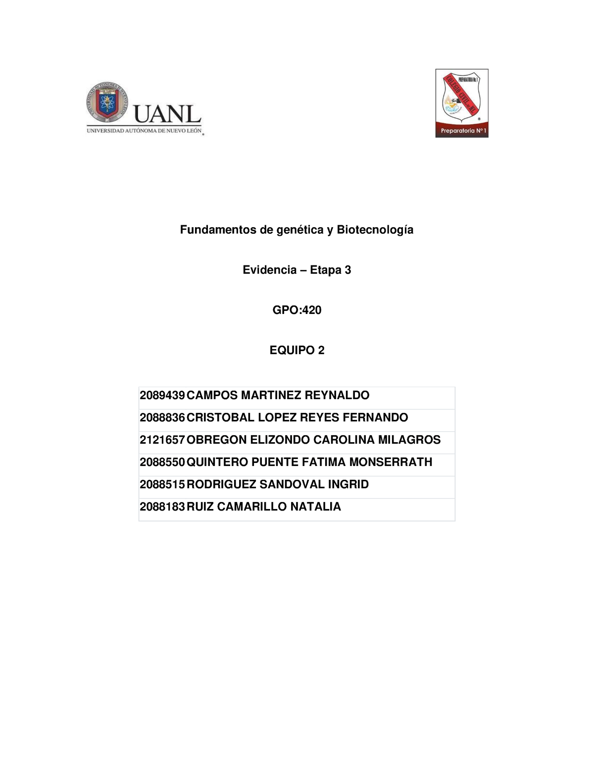 FGy B Evidencia Etapa 3 EQ#2 - Fundamentos De Genética Y Biotecnología ...