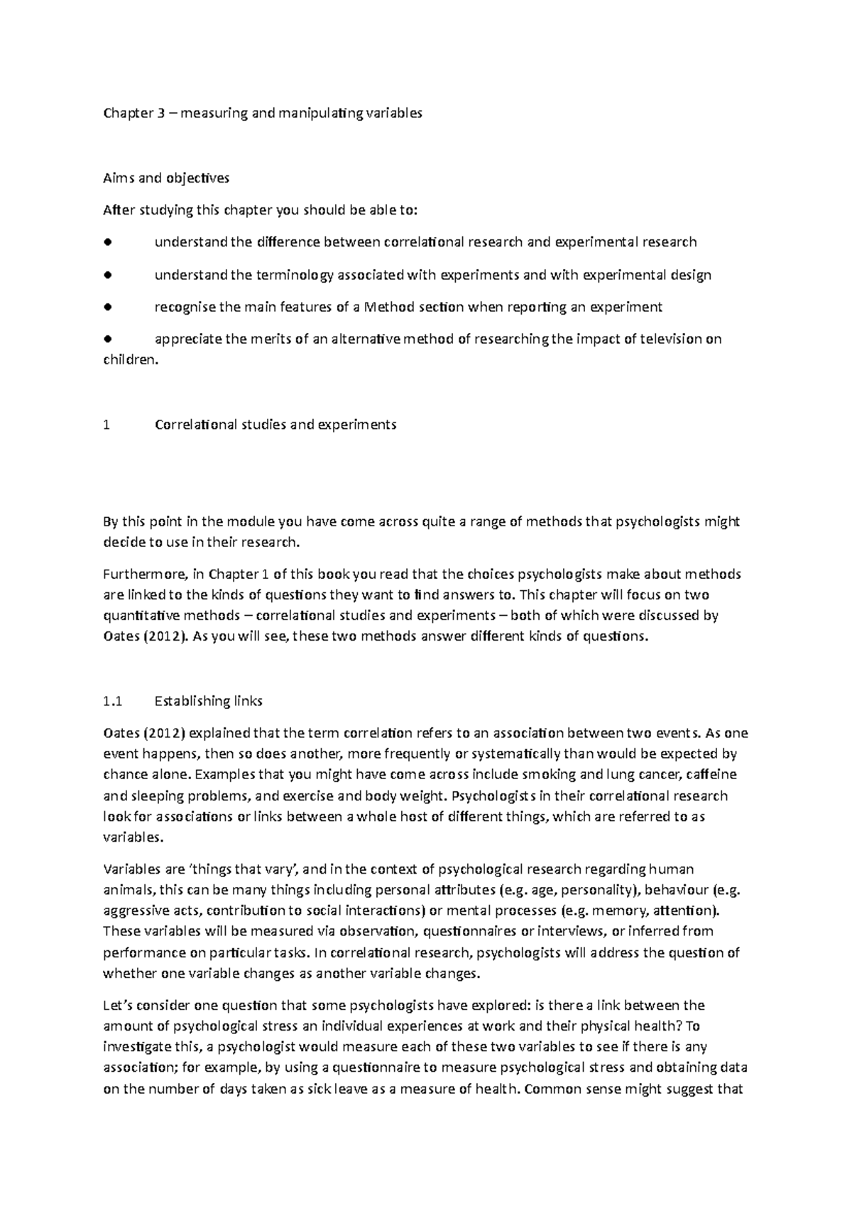 Chapter 3 - 1, 1.1, 1 - in depth notes on the investigating methods ...