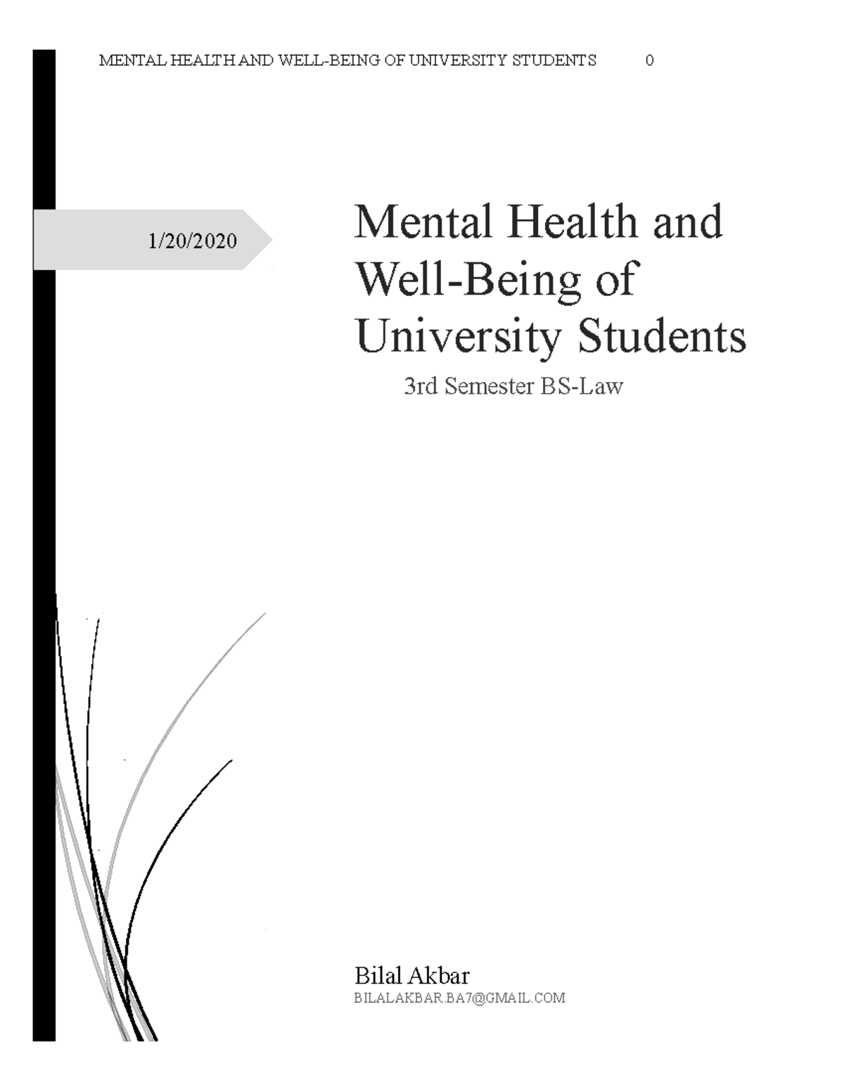 Mental Health and Well-Being of Students - 1/20/ MENTAL HEALTH AND WELL ...