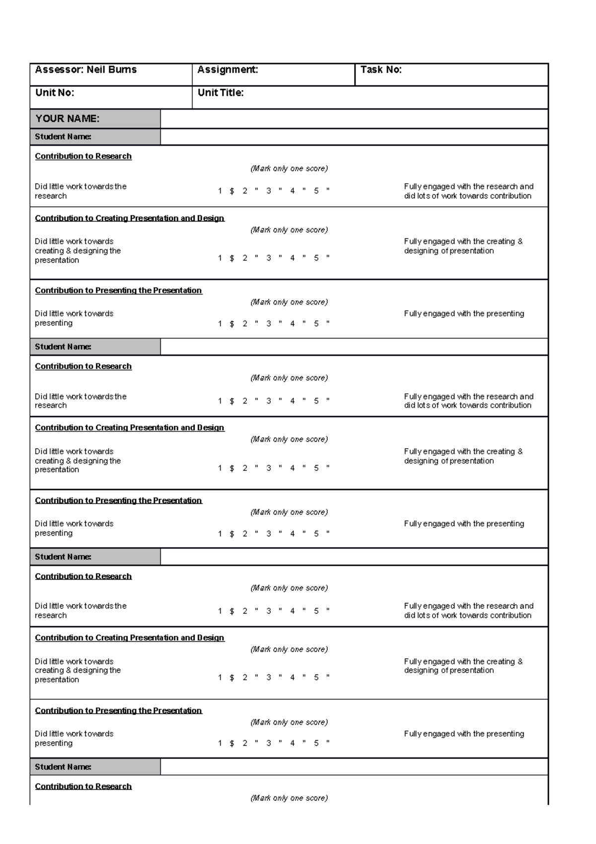 Individual Reflection - Assessor: Neil Burns Assignment: Task No: Unit ...