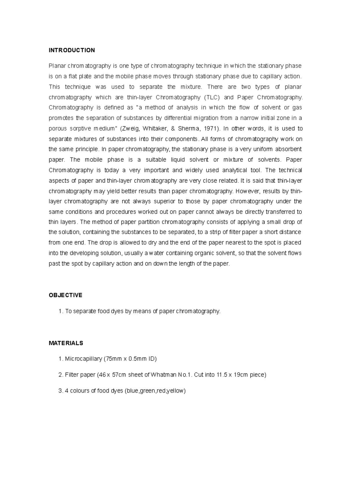 Lab-5-chm256-paper-chromatography Compress - INTRODUCTION Planar ...