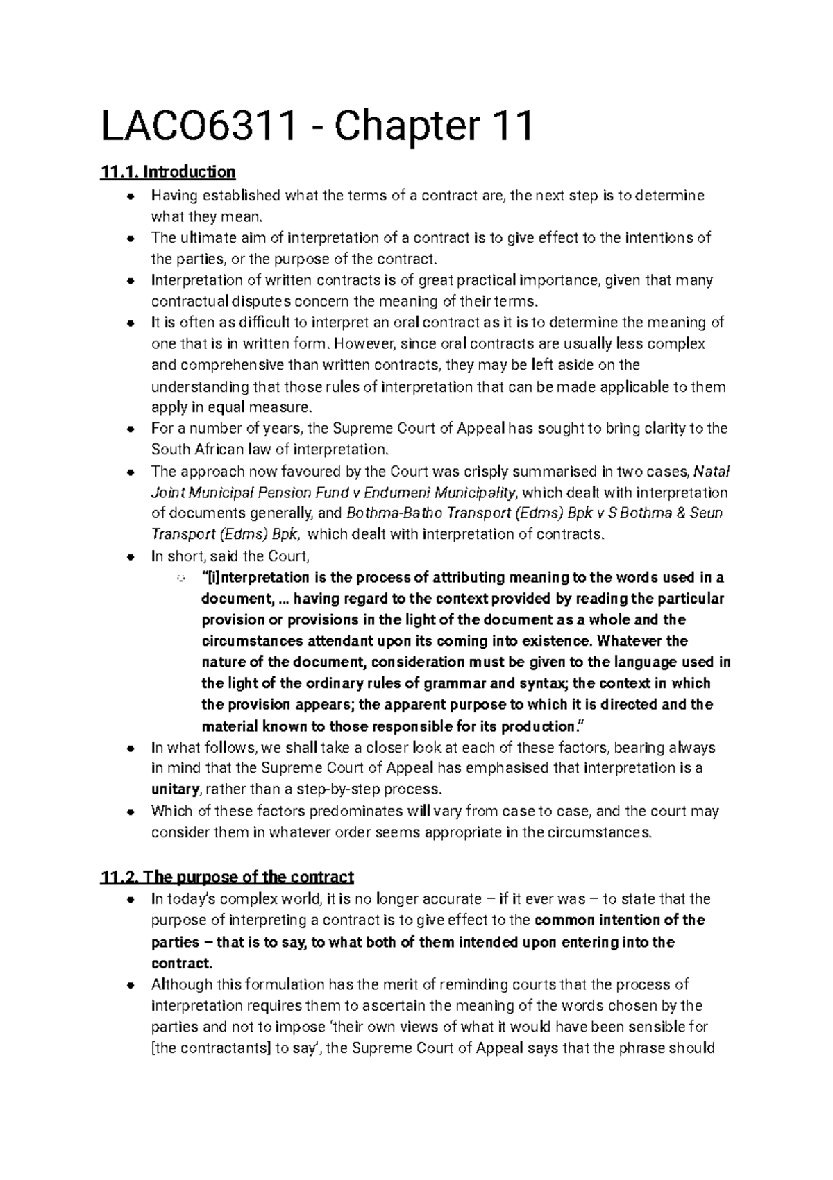 LACO6311 - Chapter 11 - Introduction Having established what the terms ...