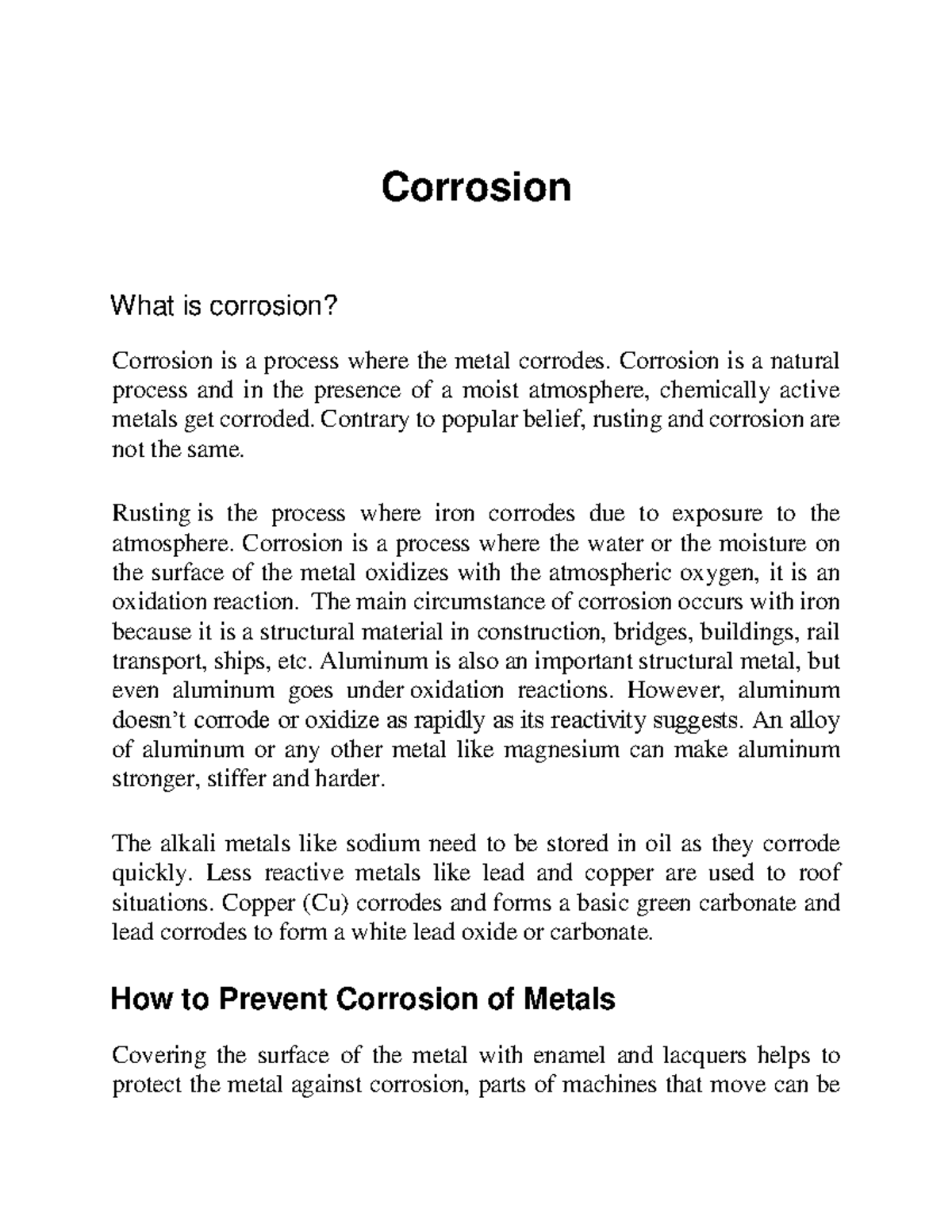 Corrosion definition And Preventions Corrosion What Is Corrosion
