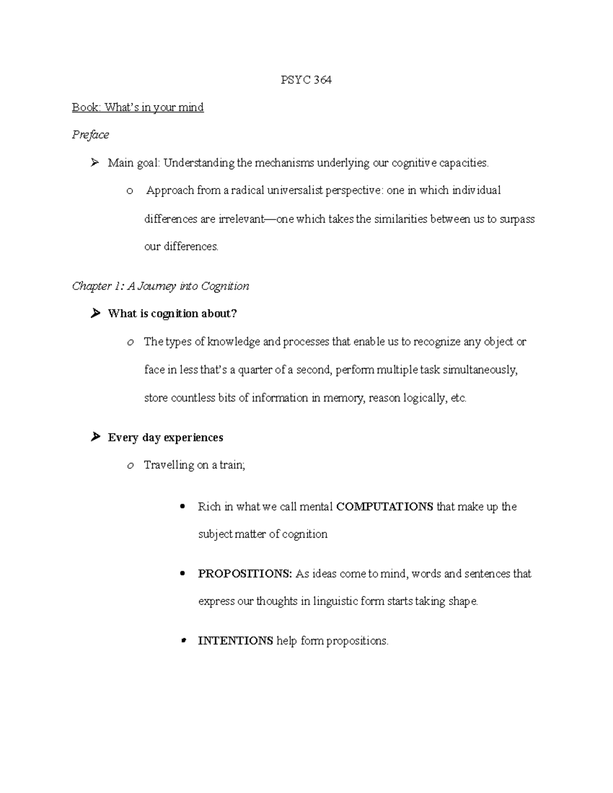 PSYC 364 Readings Overview of every topic. PSYC 364 Book What’s in