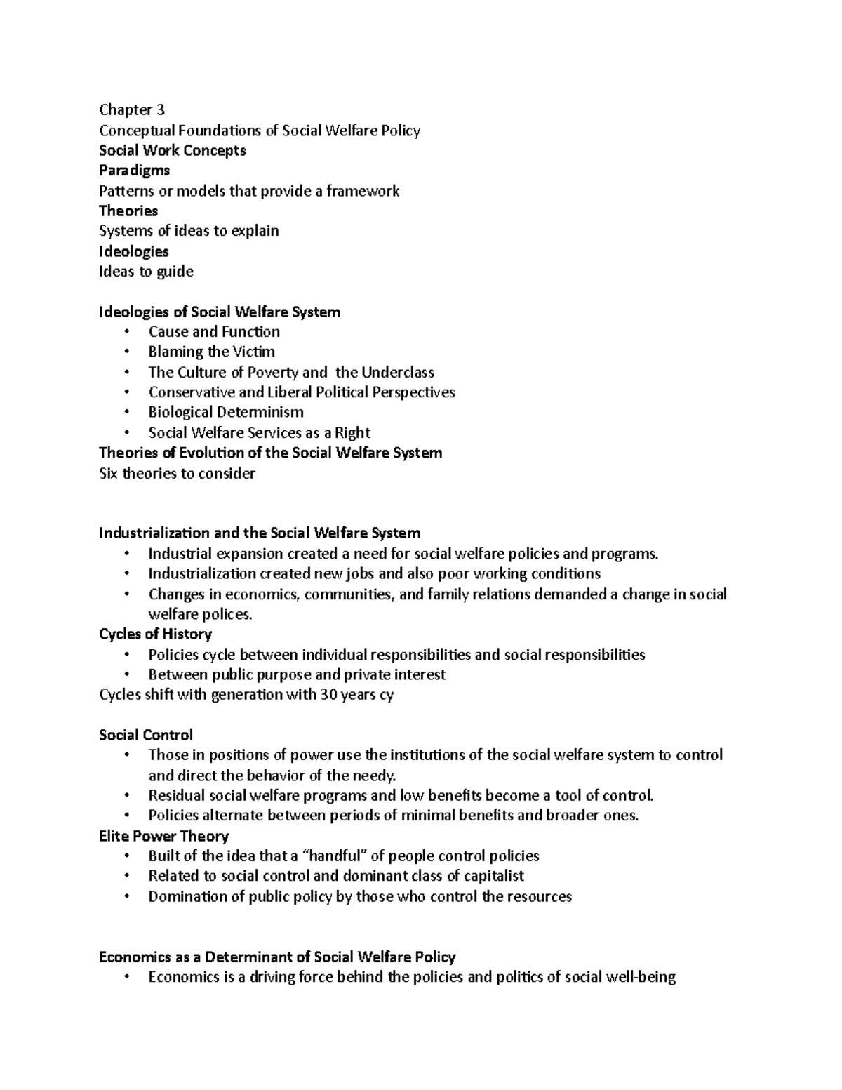 Chapter 3 - Notes - Chapter 3 Conceptual Foundations Of Social Welfare ...