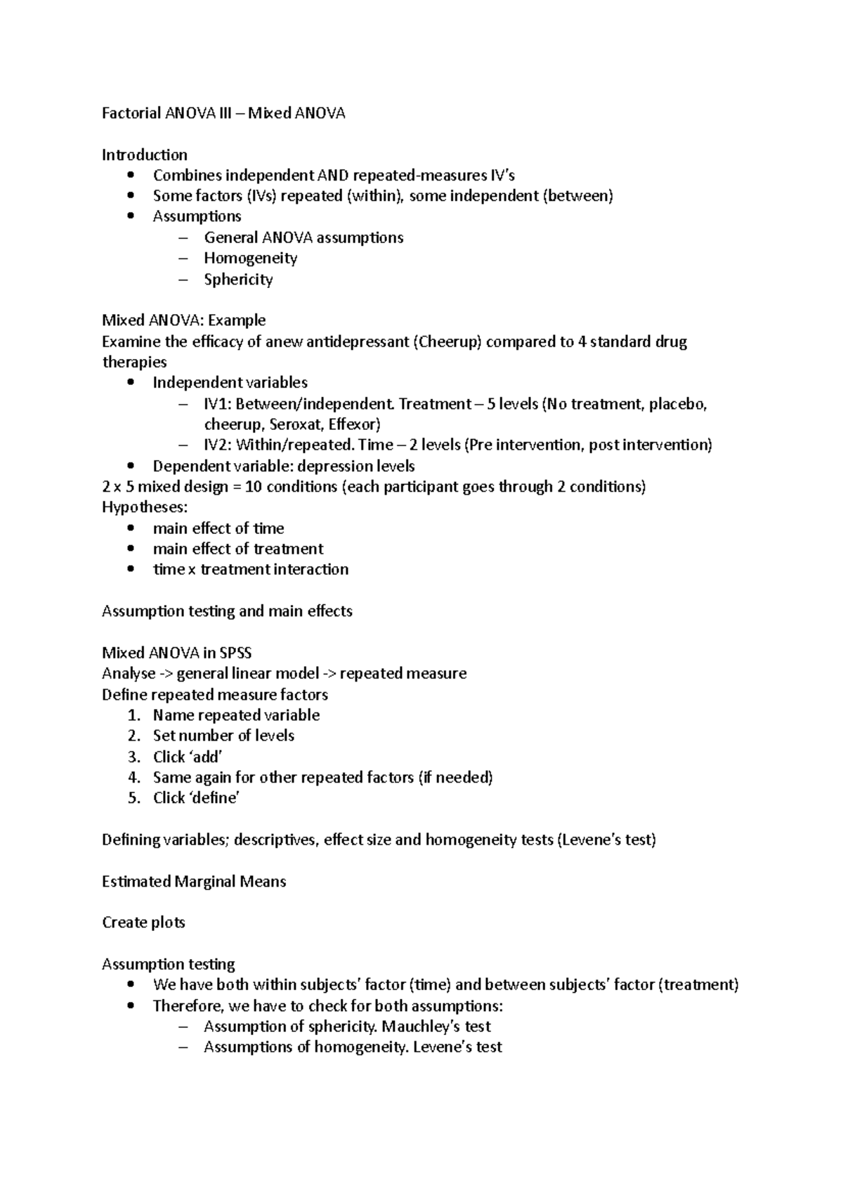 Research Methods (week 8) - Factorial ANOVA III – Mixed ANOVA ...