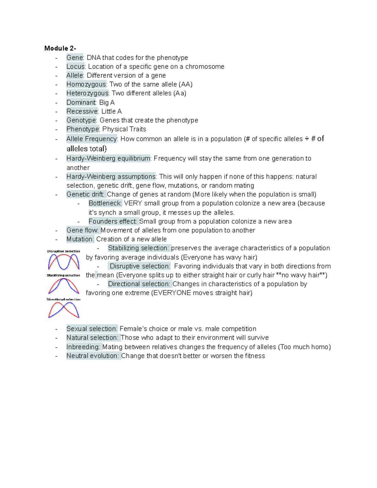 Evolution Module 2 - Module 2- Gene: DNA that codes for the phenotype ...