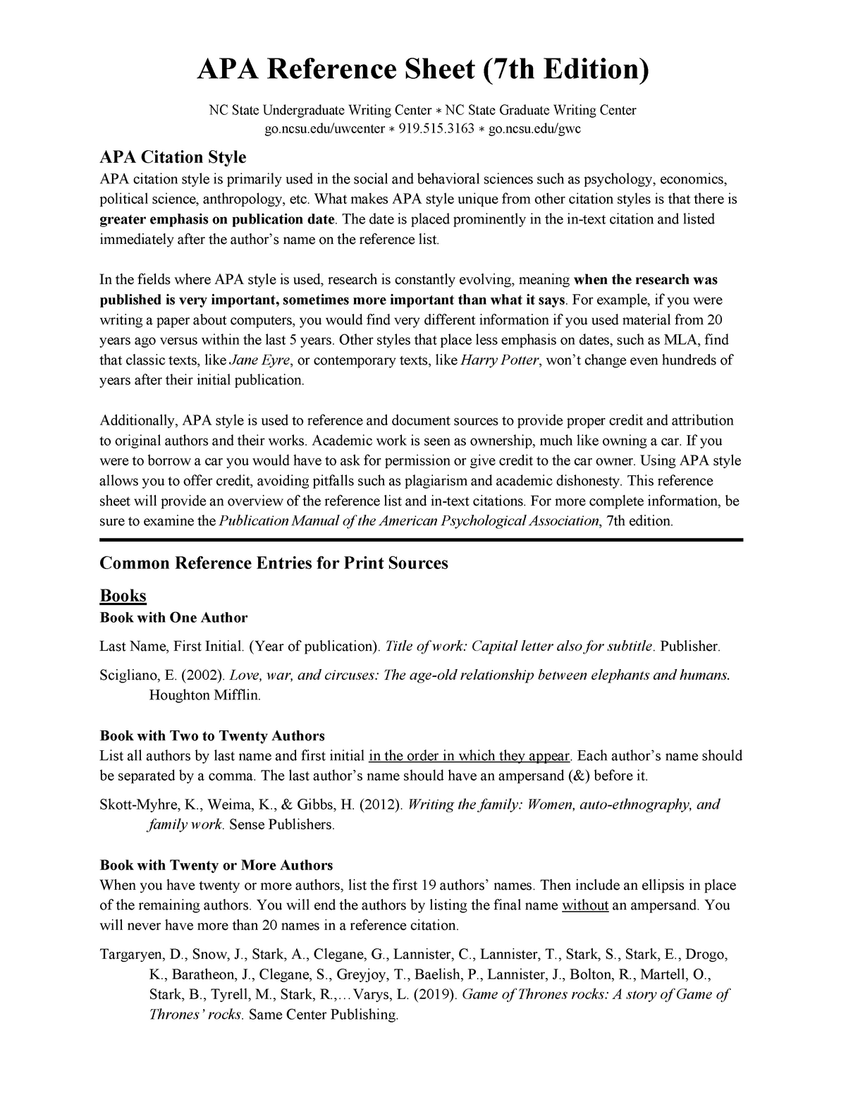 Common Citations and References in APA Style (7th Ed.) – Purdue