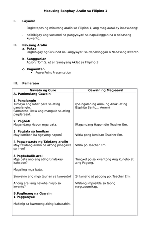 Tagalog commands - 1. PAGSASANAY NG KAWAL NA WALANG SANDATA (SCHOOL FOR ...