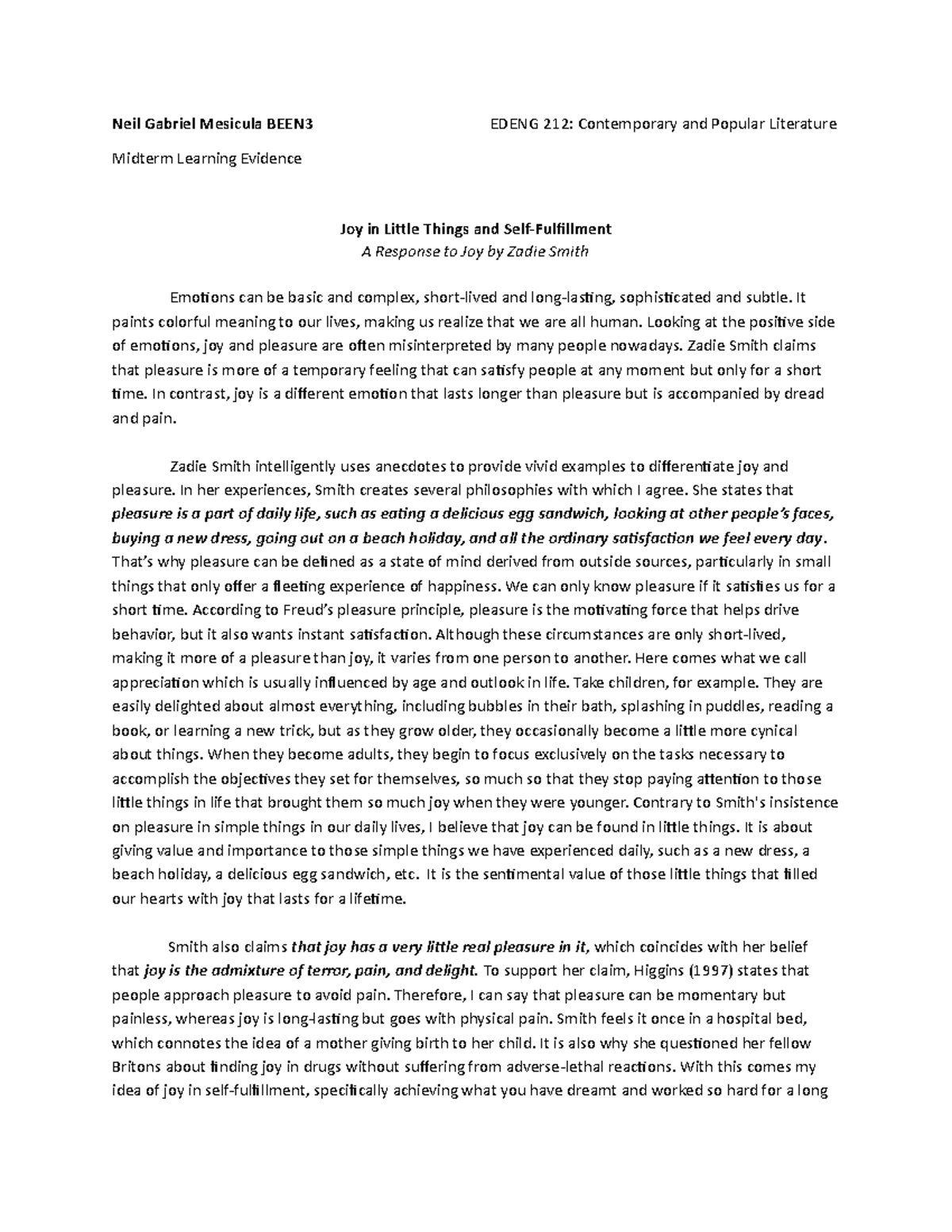 Midterm LE - A response to Joy - Neil Gabriel Mesicula BEEN3 EDENG 212 ...
