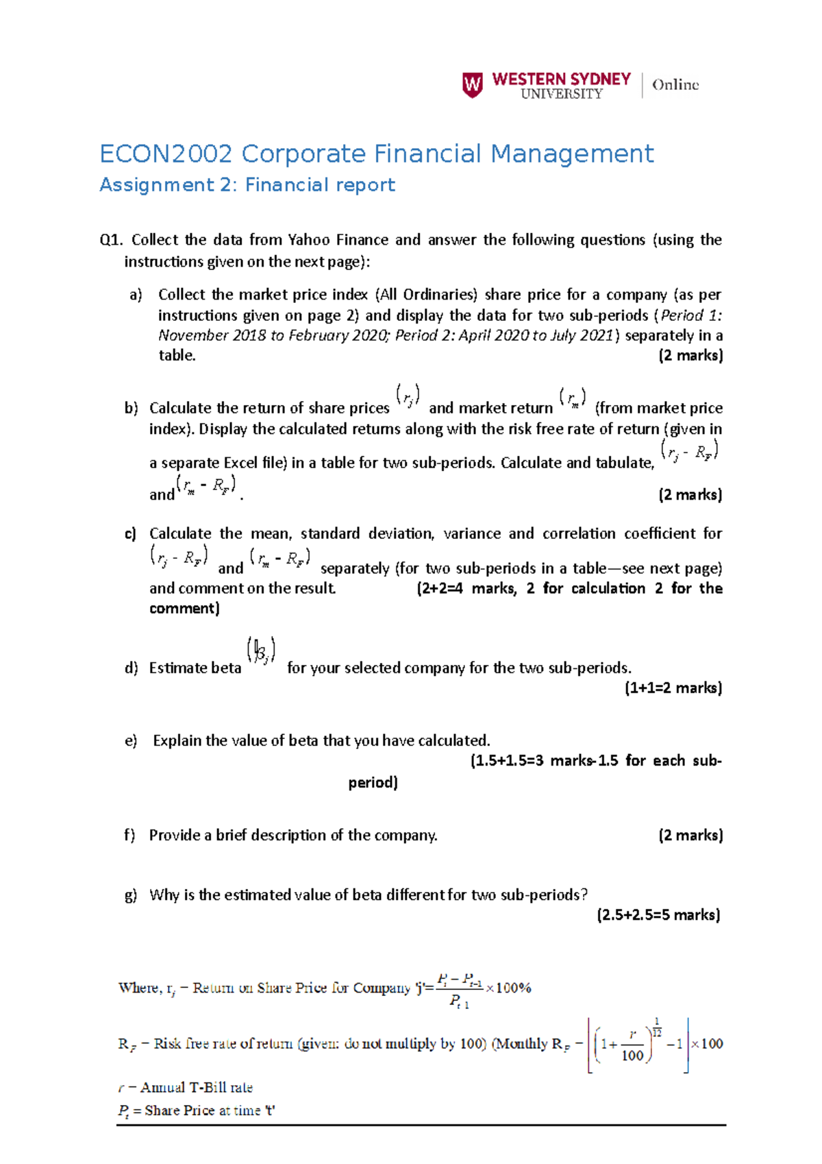 assignment 2 financial planning