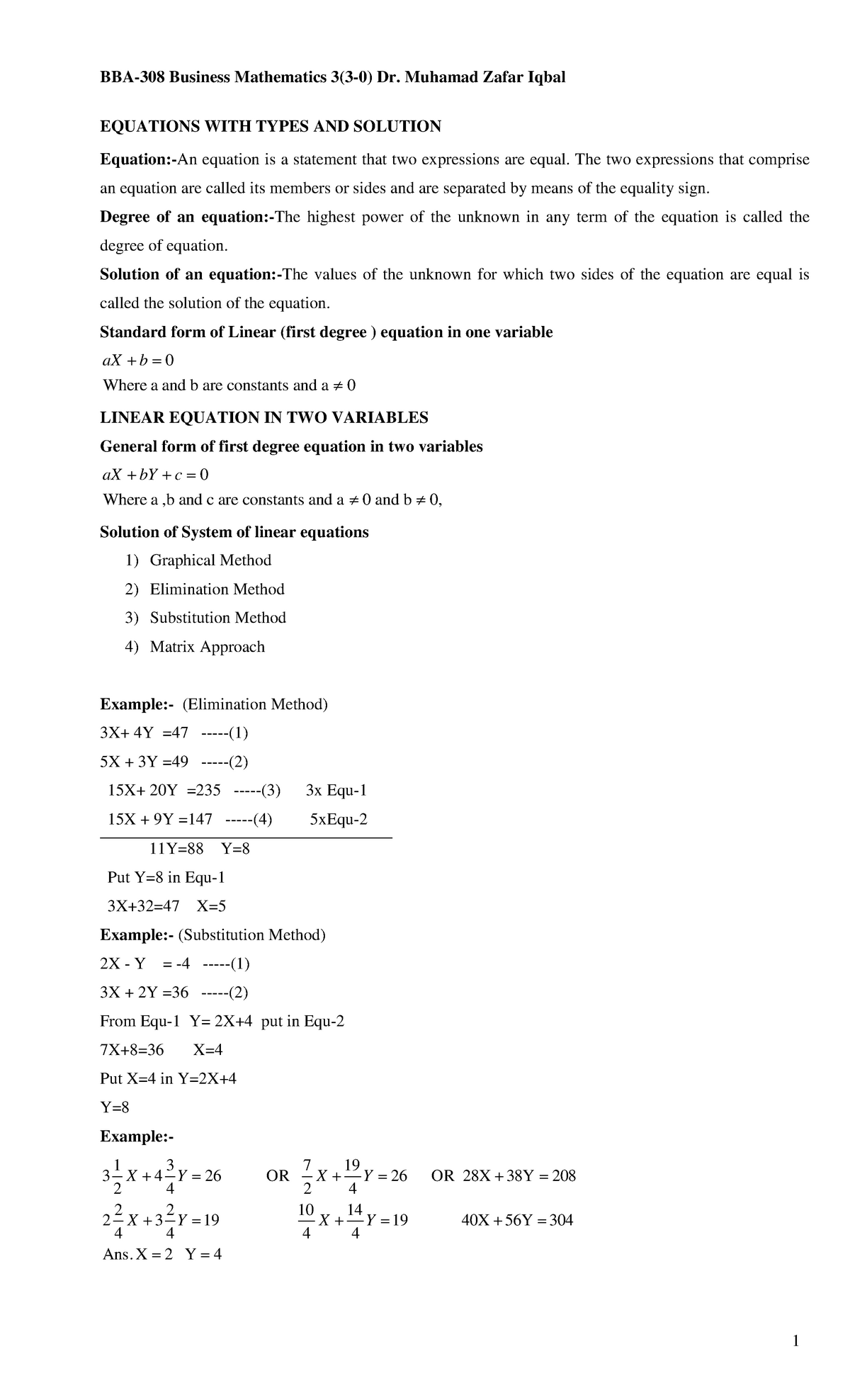 2-equations-bba-308-business-mathematics-3-3-0-dr-muhamad-zafar