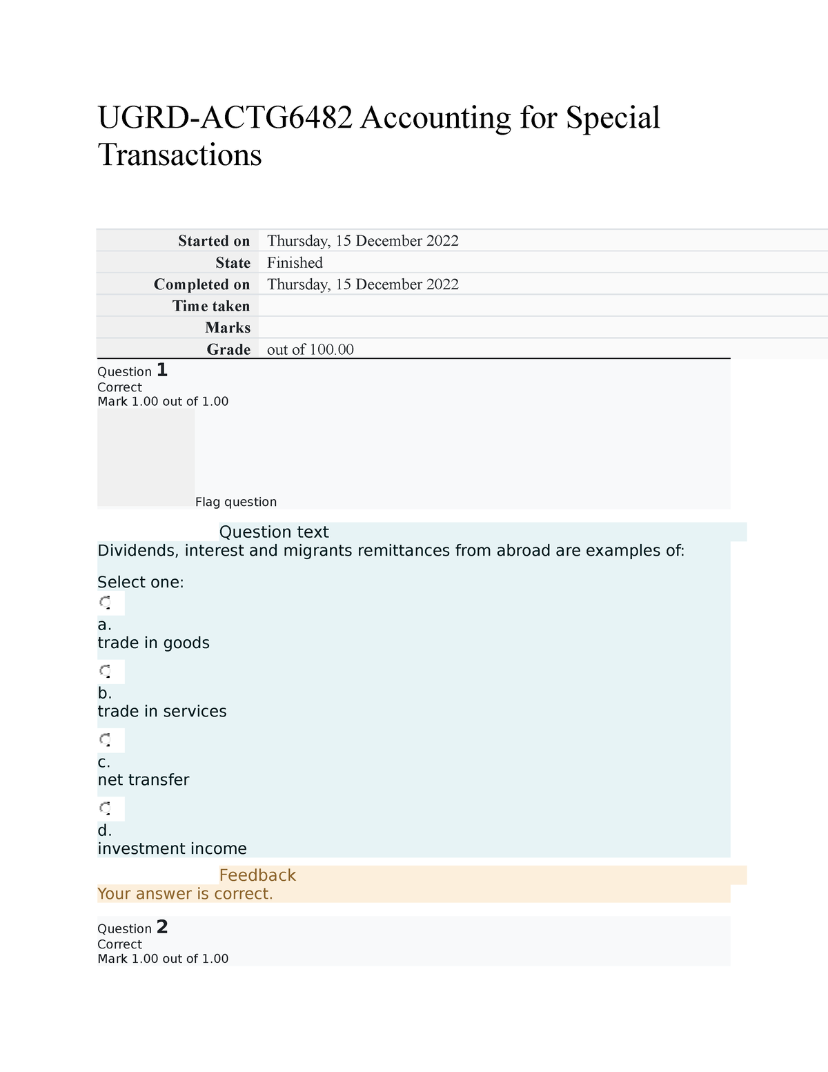 Accounting For Special Transactions (Final Exam) - Copy - UGRD-ACTG6482 ...