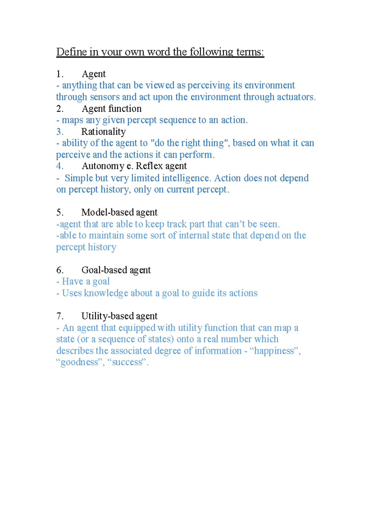 Wia1004 tuto2 some ans Define in your own word the following terms