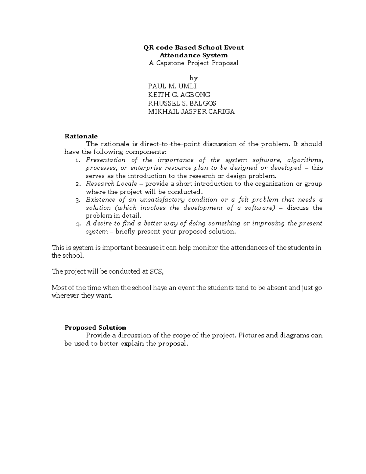 00 Title Proposal this could help them at their capstone projects