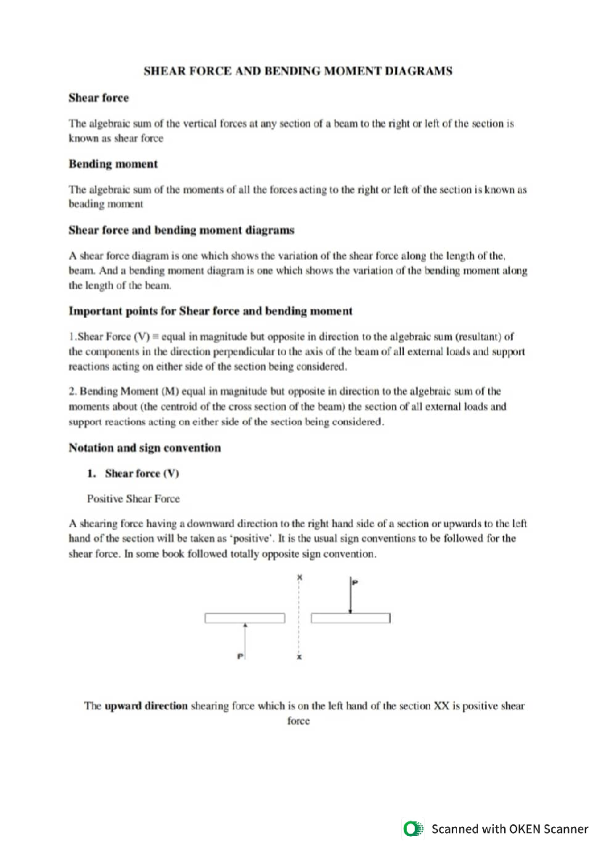 Strength of Materials 14 - Shear Force and Bending Moment, Construction ...