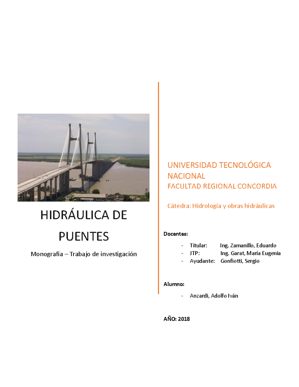 Monografía - Hidráulica De Puentes - Warning: TT: Undefined Function ...