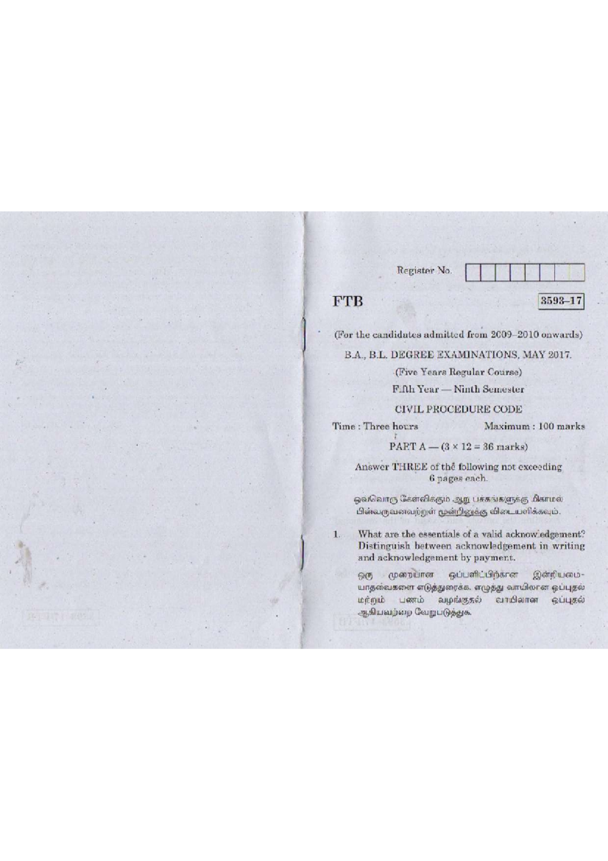 Civil procedure code,5 year, May 2017 - Laws of Torts 1st Semester ...