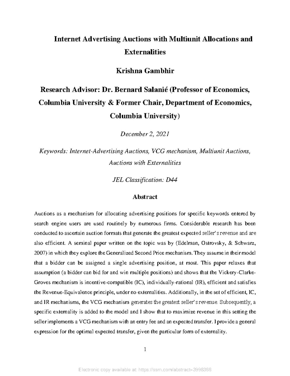 SSRN id3998366 Internet Advertising Auction Theory 1 Internet