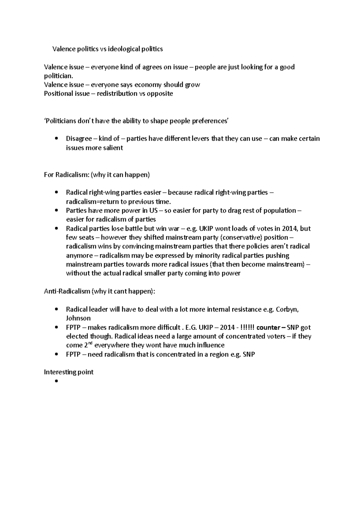 Tutorial Elections and Voters Valence politics vs ideological politics