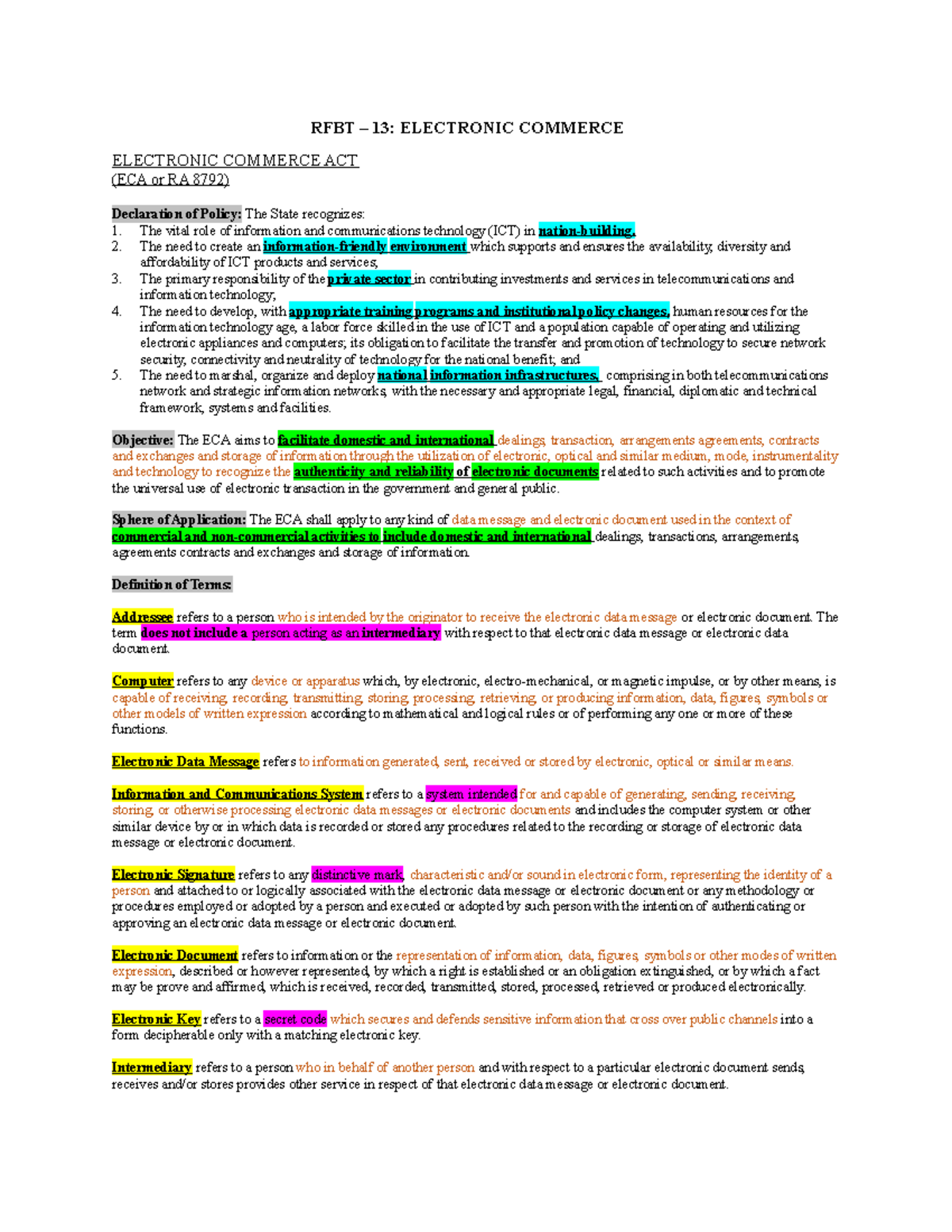 Electronic Commerce ACT BS accountancy Studocu