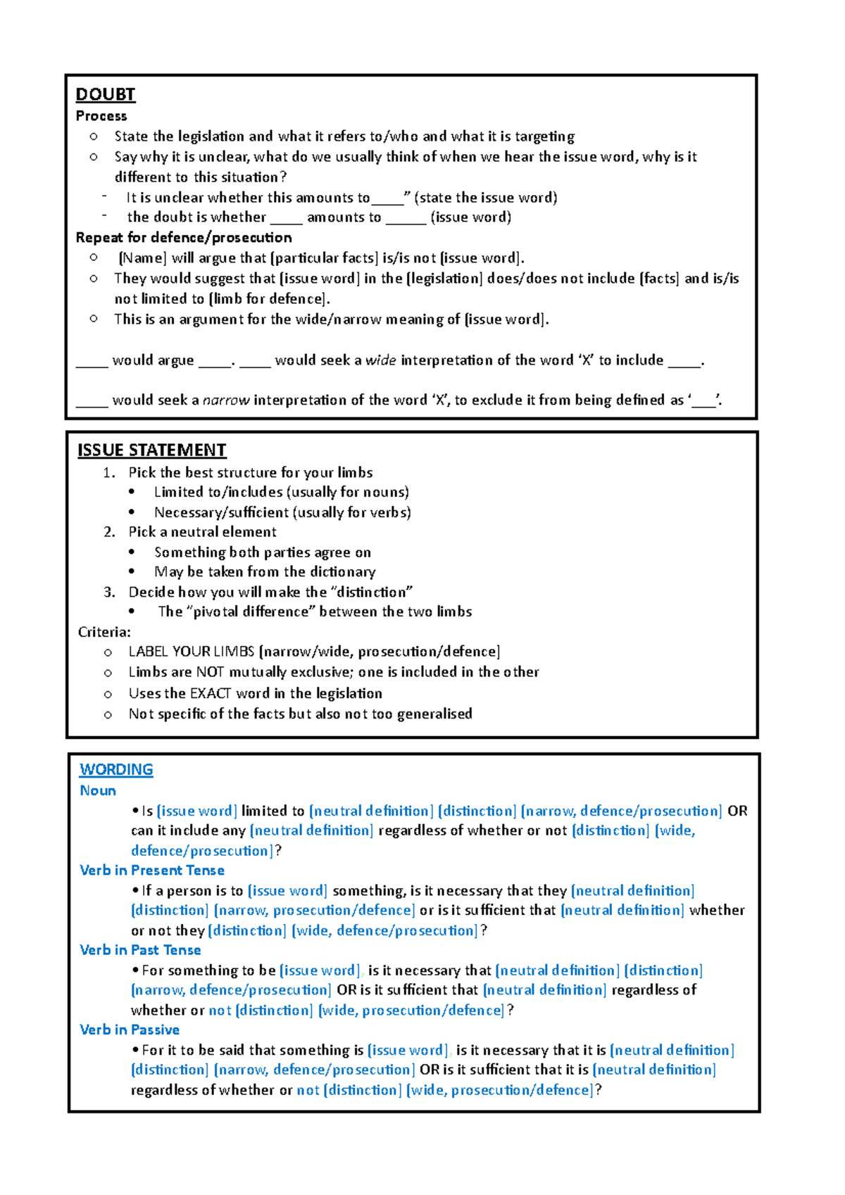 Laws123notes Summary Introduction to Statute Law WORDING Noun Is