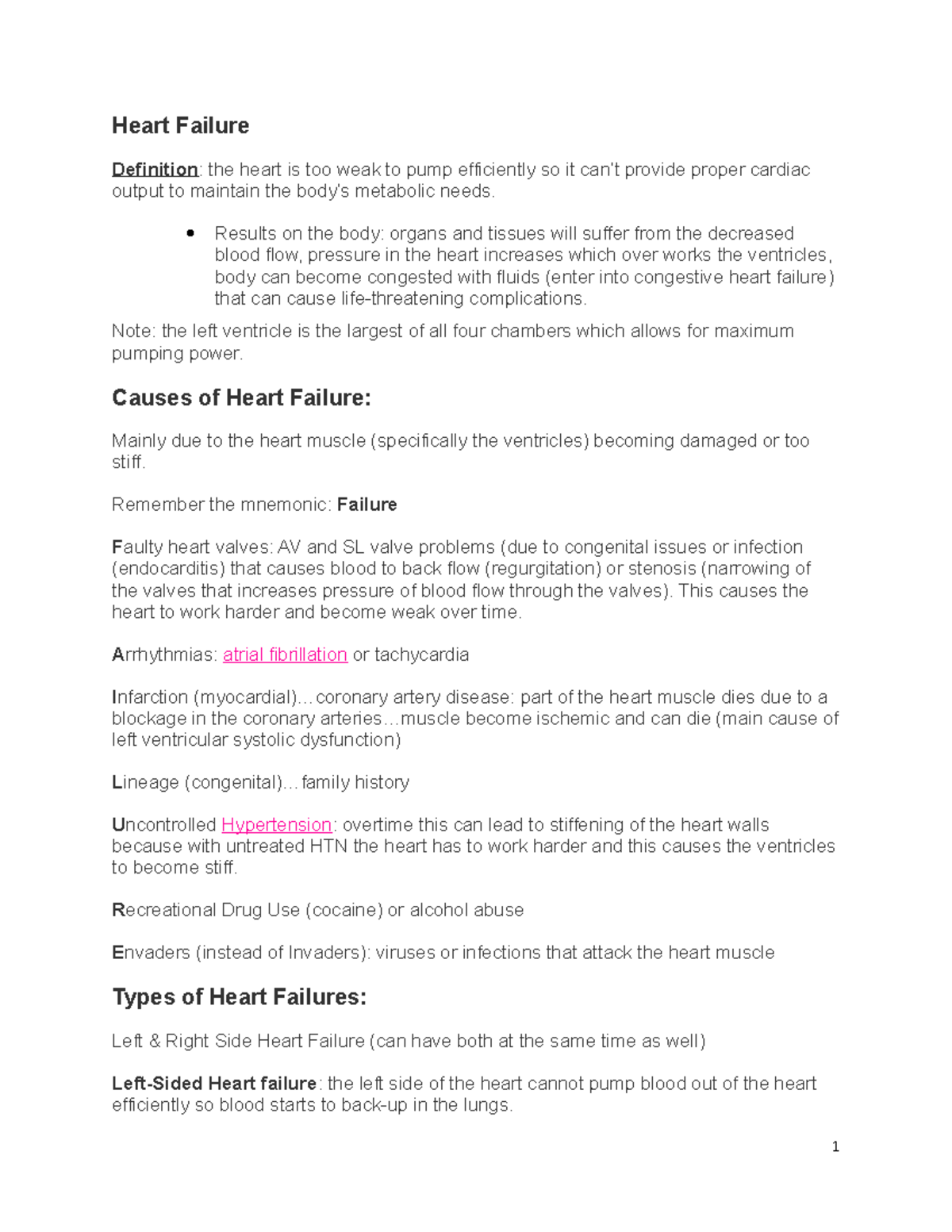 Heart Failure Study Guide does not include questions - Heart Failure ...