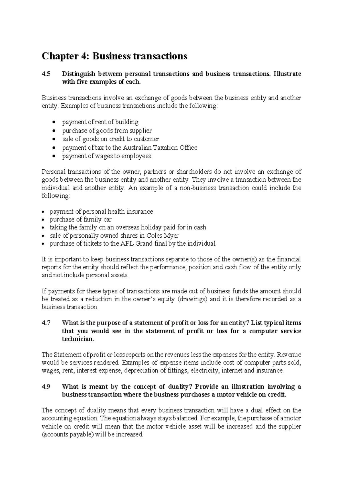 Textbook Revision Questions Week 3 Solutions - Chapter 4: Business ...