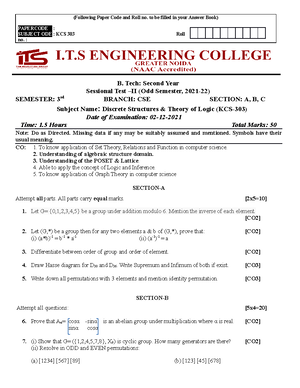 DSTL Unit-4 Notes - Discrete Structures & Theory Of Logic - Studocu