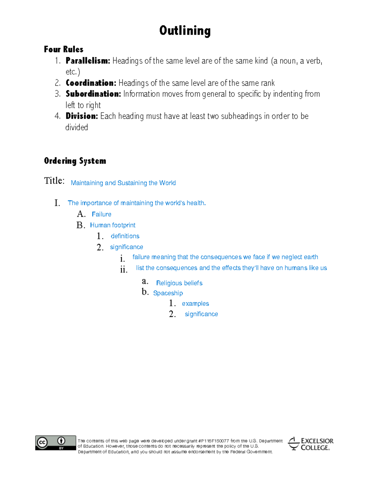 Outlining-Template - Guidelines to better organize an essay with topics ...