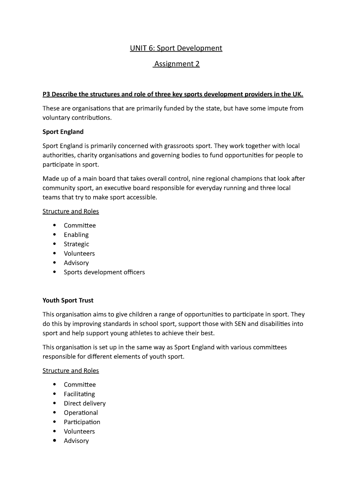 athletics assignment pdf