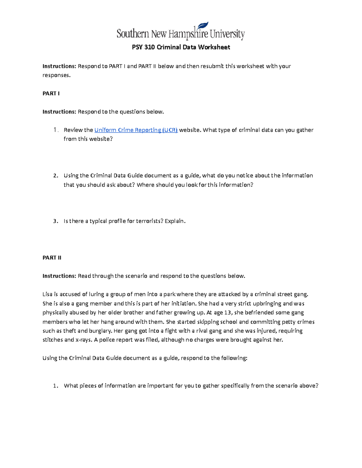 Psy310 criminal data worksheet - PSY 310 Criminal Data Worksheet ...