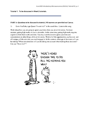 Econ1001 S2 18 Tutorial 06 - Econ1001 Introductory Microeconomics S2 ...