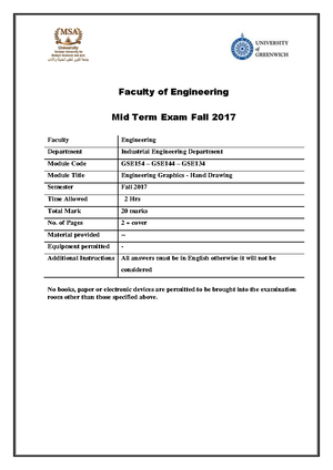 Drawing - midterm exam - spring 2022 - Mid Term Exam Spring 2022 ...