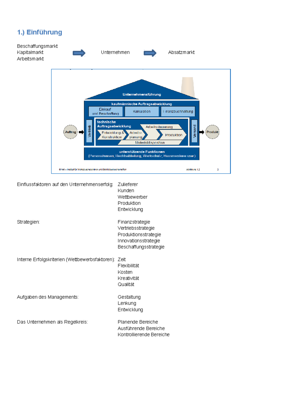 Zusammenfassung Materialfluss Und Logistik - 1.) Beschaffungsmarkt ...