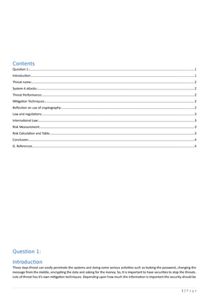 information security assignment questions