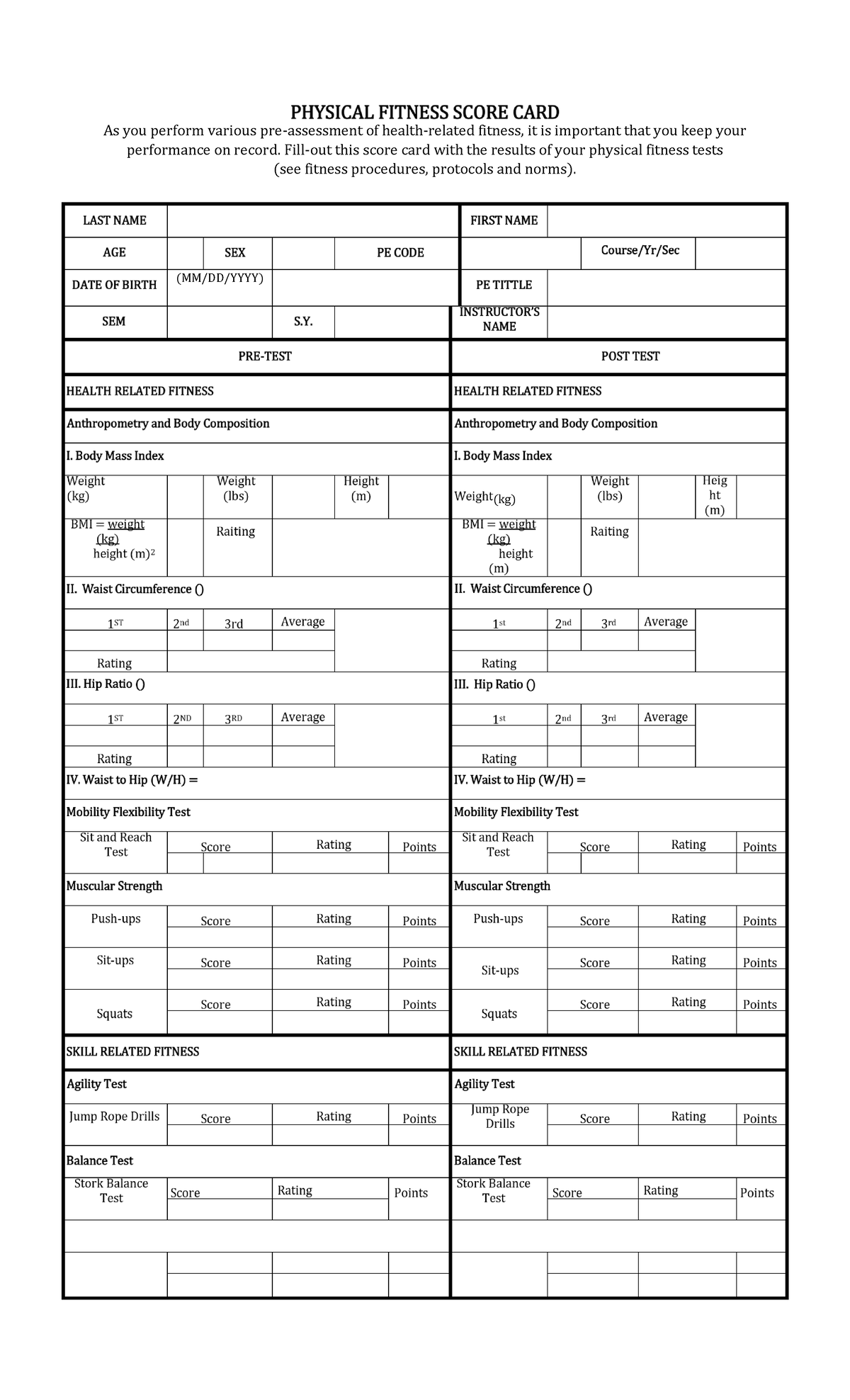 PFT FOR Classes WITH Chart AND Procedures - Phillosopy - As you perform ...