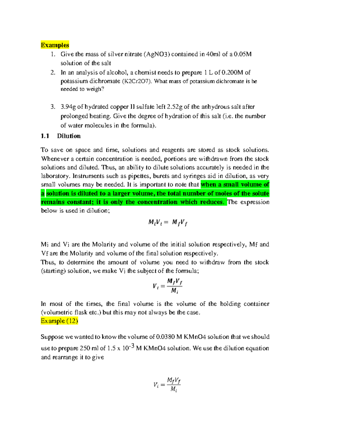 Gravimetric Analysis - Examples Give the mass of silver nitrate (AgNO3 ...